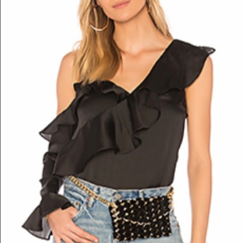 Lovers+ Friends one shoulder top